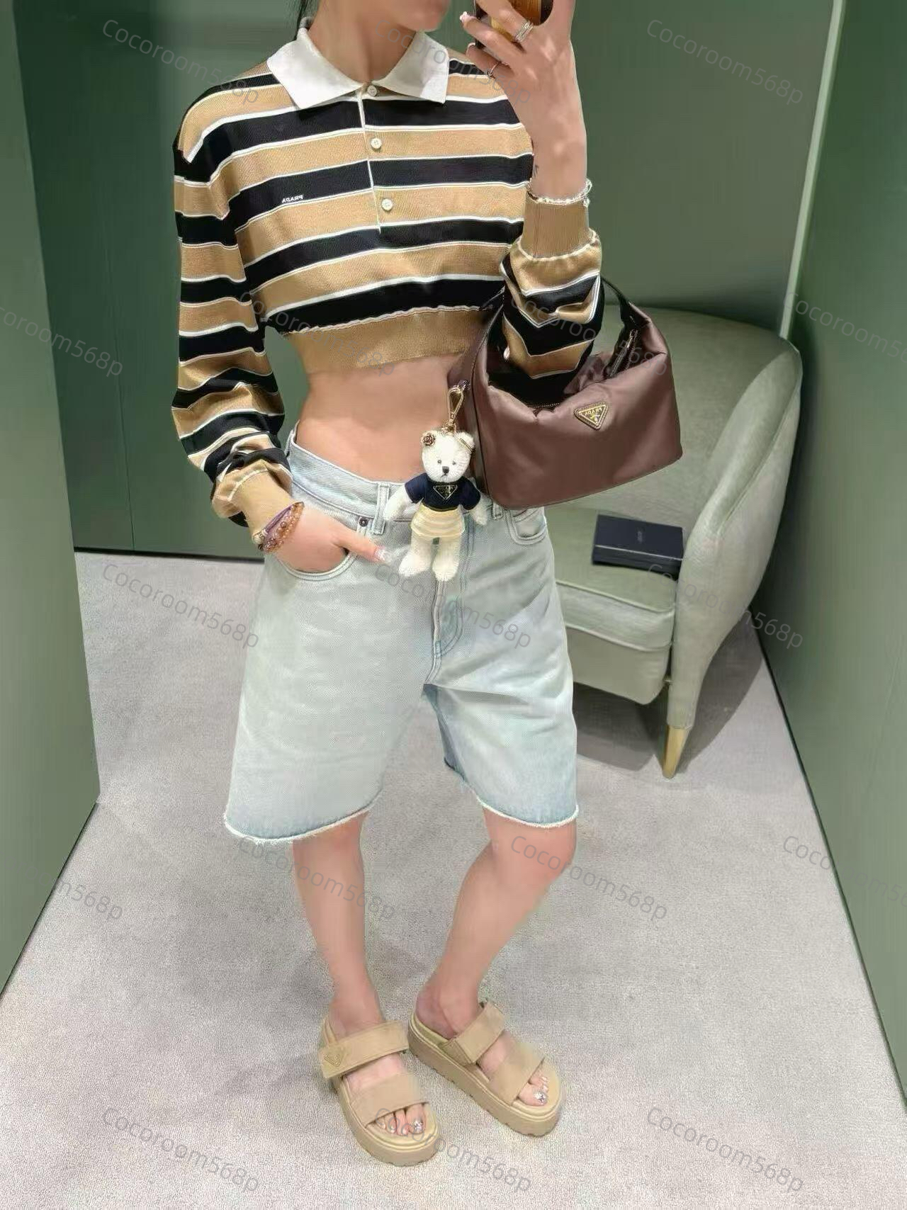 프라다 버뮤다 데님 반바지