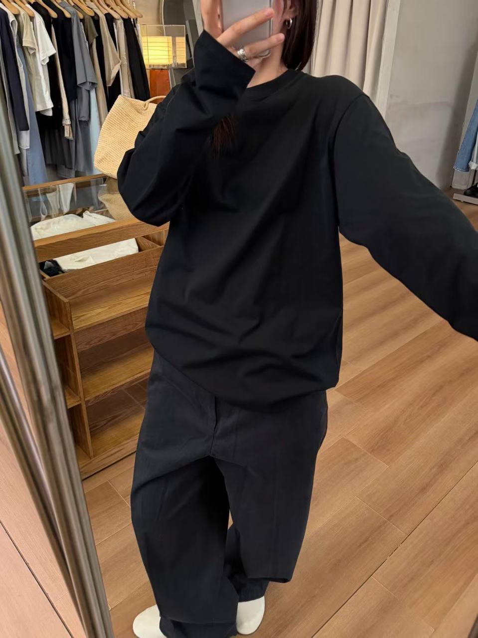 더로우 티셔츠 데님 청바지