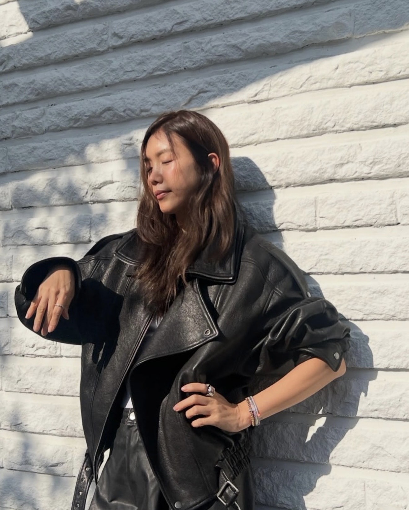 생로랑 빈티지 레더 자켓 2color 김나영 로제 최지우 채정안 한지혜