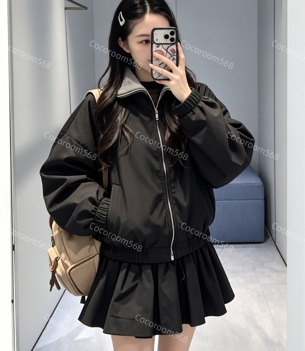 미우미우 플리스 자켓 스커트