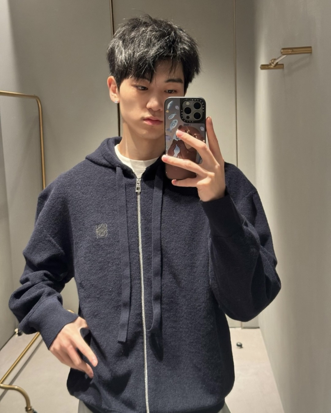 로에베 니트 탑 후드 집업 자켓 3type