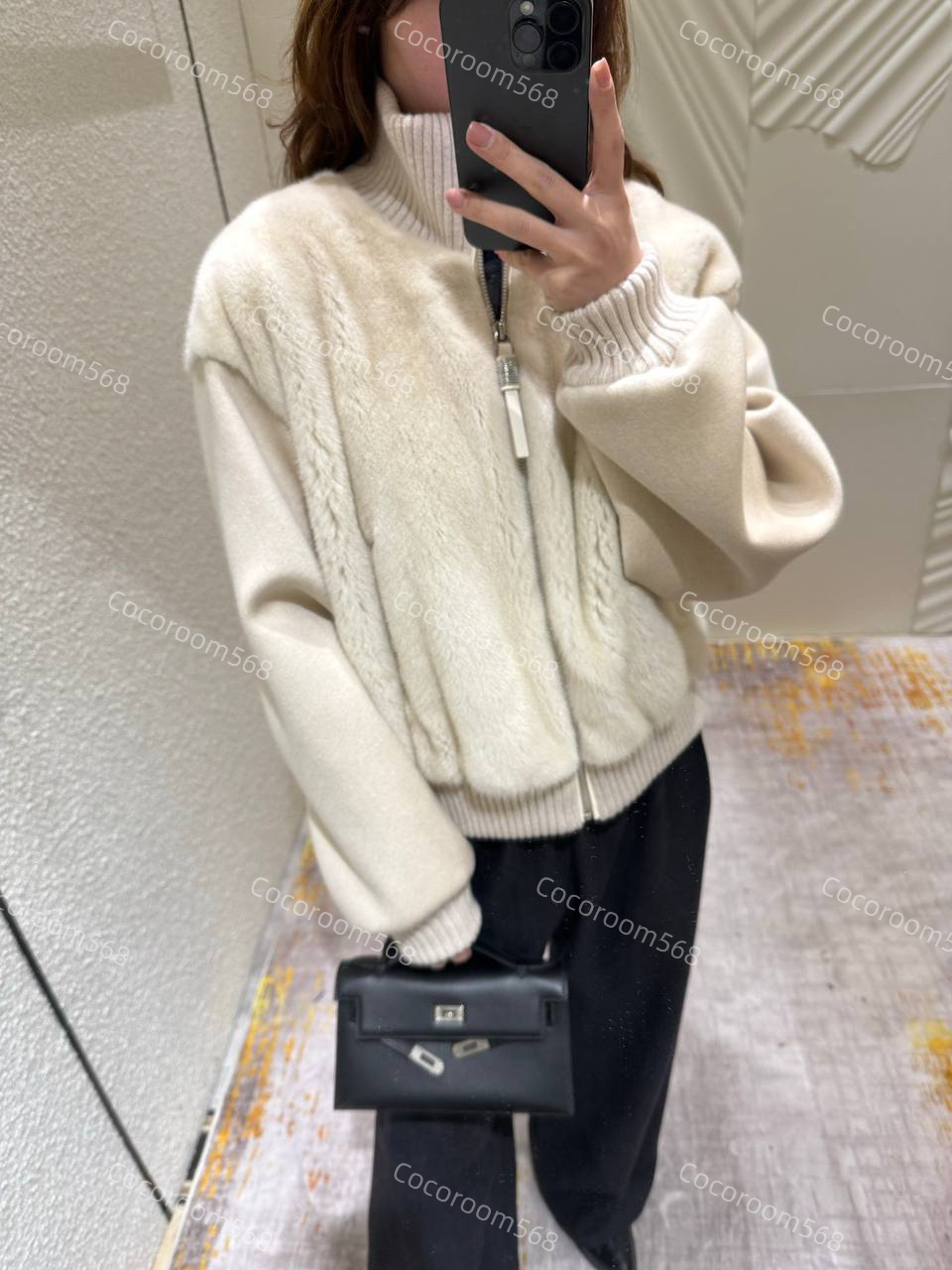 브루넬로쿠치넬리 밍크자켓 시어링 다운 패딩 가디건